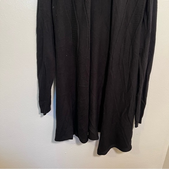 Sioni Open Front Draped Waterfall Cardigan Black - Picture 3 of 9